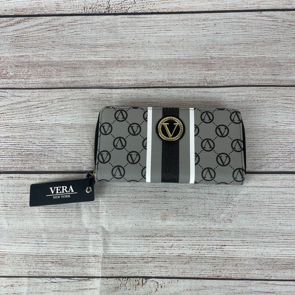 Vera New York Signature Logo Zip Around Wallet